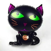 Halloween black cat balloon, spooky black cat shaped halloween balloon !!
