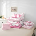 thumbnail image 6 of Castle Fairy Personalized Initial Girl 7pcs Bedding Comforter Set,Pink White Queen Bedding Sets Super Cozy,Cartoon Bowknot Queen Sheet Sets,Luxury Bedroom Decor, 6 of 8