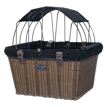 Travelin K9 2019 Pet-Pilot MAX Wicker Larger Bike basket - Includes Wire Top with Sun