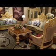 thumbnail image 3 of Custom European sofa luxury real wood leather 123 French hand carved tea table side table My Lux Decor Round, 3 of 10