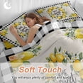 thumbnail image 4 of Lemon Duvet Cover Set Queen Size, Farmhouse Yellow Fruit 4 Piece Soft Microfiber Bedding Set with 1 Duvet Cover, 1 Flat Sheet, 2 Pillowcases, 4 of 9