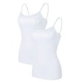thumbnail image 1 of Charmo Women's Basic Cami Adjustable Spaghetti Strap Built in Bra Tank Top 2 Pack, 1 of 6