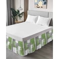 thumbnail image 4 of Sage Green Bed Skirt Queen Size 16" Drop Gray Graffiti Color Block Abstract Geometric Art Ruffled Wrap Around Bed Skirts Adjustable Elastic Bedskirt Dust Ruffle for Queen Size Bed, 4 of 7