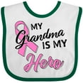 thumbnail image 3 of Inktastic My Grandma is My Hero Breast Cancer Awareness Boys or Girls Baby Bib, 3 of 4