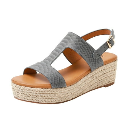 

GWAABD Bare Trap Sandals for Women Open Comfortable Wedges Strap Buckle Fashion Weave Summer Toe Beach Shoes Sandals Breathable Women s sandals