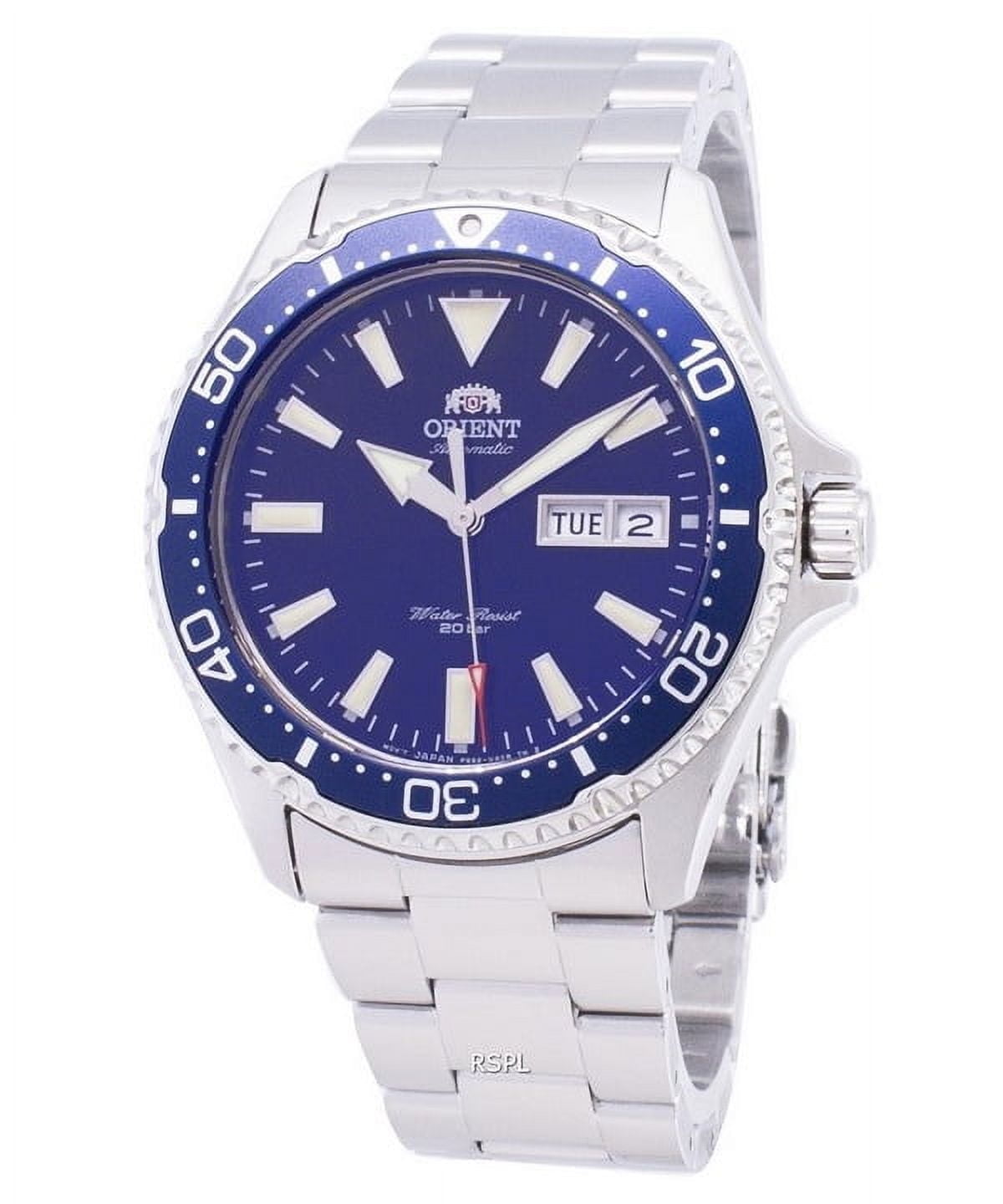Orient Kamasu Men's Automatic Watch with Green Dial, Silver-Tone