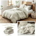 thumbnail image 4 of Simple&Opulence Linen Duvet Cover Set-Pure Linen 2 Pieces Bedding Set, 1 Duvet Cover 68 × 86 Inches and 1 Pillowcase-Coconut Button Collection Soft & Cozy ,Cooling Bedding-Linen/Beige, Twin, 4 of 9