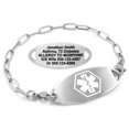 thumbnail image 1 of MedicEngraved Stainless Steel Custom Medical Alert Bracelet - 4mm Paperclip Link, 1 of 8