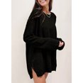 thumbnail image 2 of Chase Secret Women Crewneck Tops Waffle Knit Long Sleeve Shirts Casual Loose Solid Color Tunic Tops Lightweight Pullover, 2 of 6