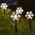 thumbnail image 2 of Fuchsun Led Christmas Light Solar Outdoor waterproof Garden Lights 5 Pieces Snowflakes Warm White for Home Decoration, 2 of 6