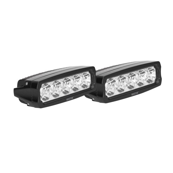 Westin Automotive Light Bar 09-12232-PR LED; 5-1/2 Inch Length; 5 White Epistar 3 Watt Bulb; 15 Watt/0.54 Amp Draw; Flex Beam; 1850 Raw Lumens; Clear Lens; Black Aluminum Housing; Surface Mount