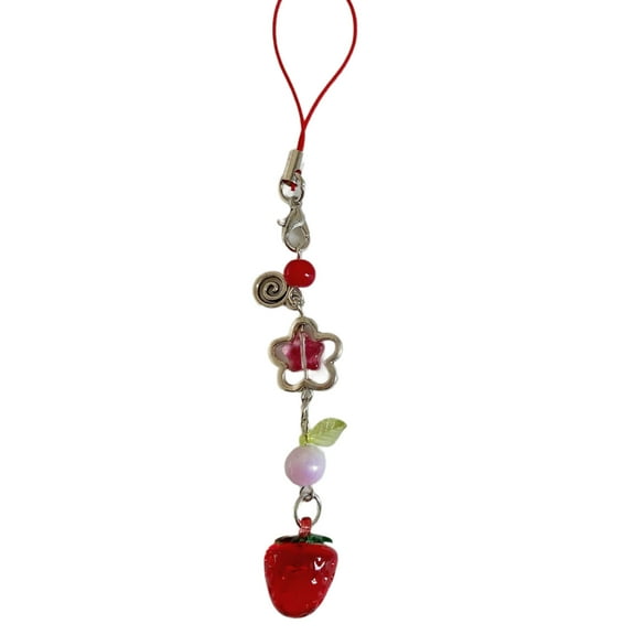 RUISINERY Bag Pendant Portable Phone Chain Strawberry Shape Stylish Phone Jewelry Phone Pendant for Parties and Gatherings