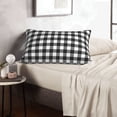 thumbnail image 6 of Balery Black White Plaid Bedding Queen Pillow Cases - Envelope Closure - Soft Brushed Microfiber Fabric - Shrinkage and Fade Resistant Pillow Cases-14"x20", 6 of 6