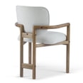 thumbnail image 3 of Newboti Furniture Dining Chairs Set Of 2 Upholstered Arm Chairs, Rubber Wood Accent Chairs White Fabric Seating, 300 Lbs Weight Capacity 03219, 3 of 17
