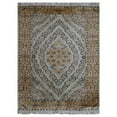 thumbnail image 2 of Rugsotic Carpets Hand Knotted Persian, Oriental Original Silk Floor Area Rug For Living Room Bedroom, Green,Camel, 2'8''X4'0'', 2 of 5