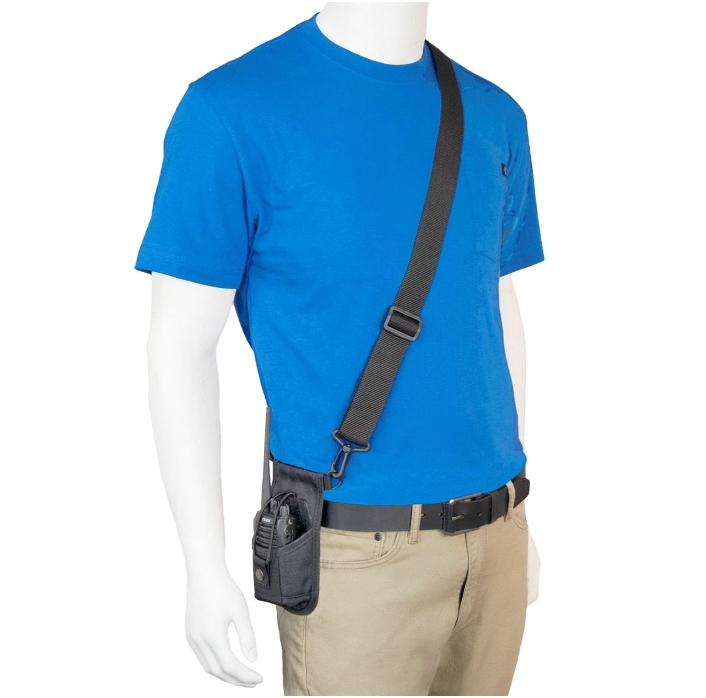 Holsterguy SSRH-500 Shoulder Strap Radio Holster With Adjustable Pouch - Holds Radios 4-3/4" to 8-1/2" Tall - Made in the USA - Black