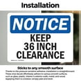 thumbnail image 3 of (2 Pack) Keep 36 Inch Clearance OSHA Notice Sign 5 Inch X 3.5 Inch Vinyl Label Decal Sticker Weather Resistant, UV Protected for Workplace, Business, and Construction Site, Made in the, 3 of 7