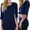 Navy/Silver, variant on ToBeInStyle Women's Side Shirred Button at Shoulder Top