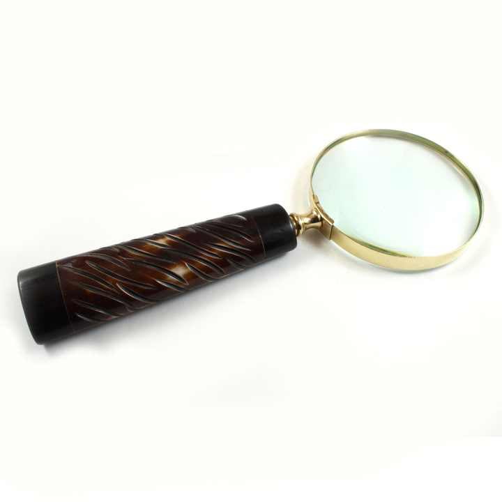 Maritime Treasures Nautical Classic Brass Magnifier 4\" with Curvy Handle for New Year Back to School Father's Day Mother's Day Gifts