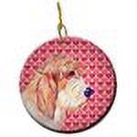 Petit Basset Griffon Vendeen Valentine's Love and Hearts Ceramic Ornament