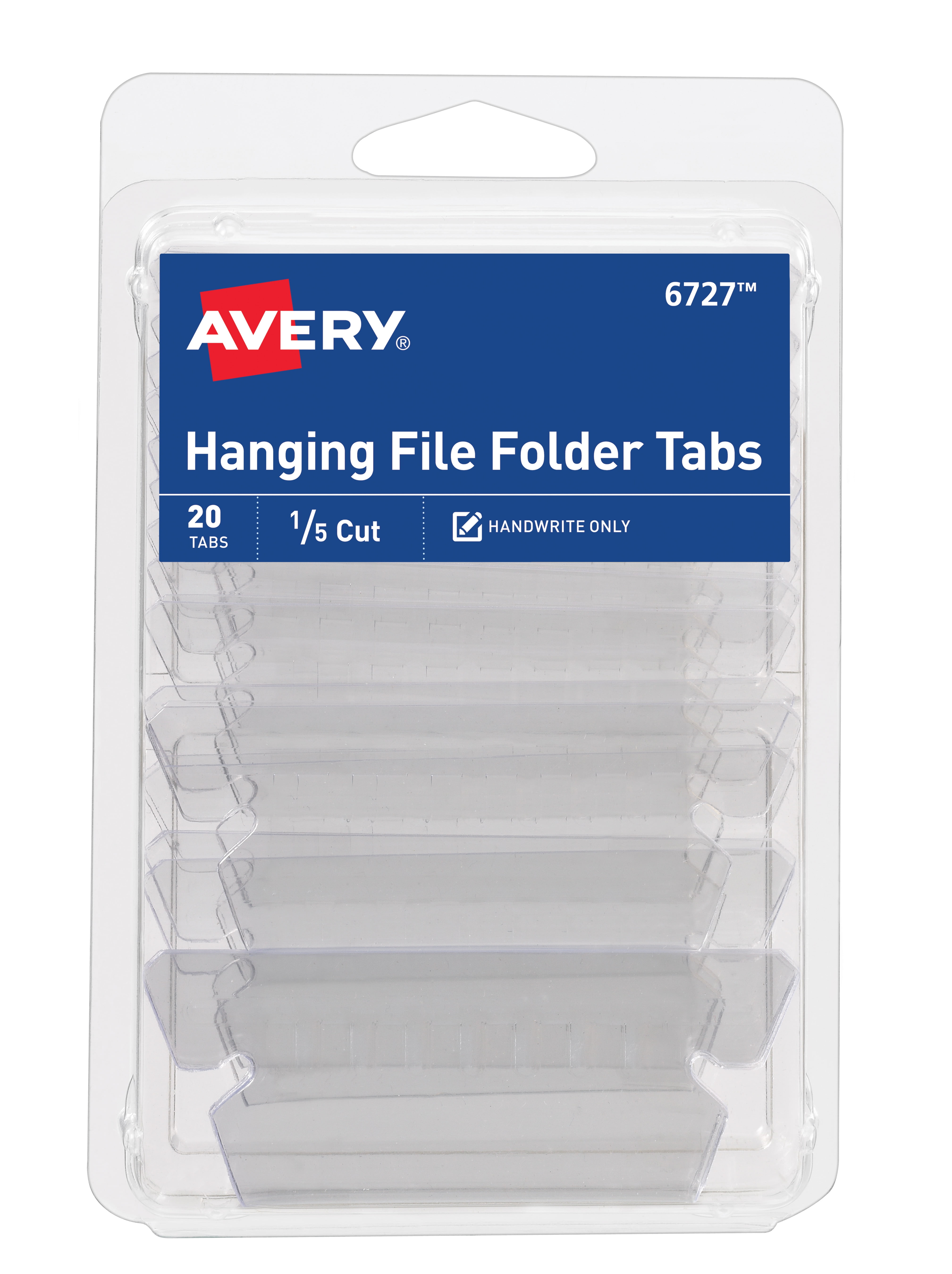 Sold as 1 Package Hanging File Folder Plastic Index Tabs 25//Pack 1//5 Tab Cut 2 1//4 Tab Clear