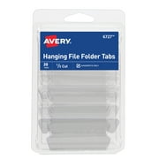Avery Hanging File Folder Tabs, Clear, 1/5 Cut, Handwrite Inserts, 20 Tabs (16727)
