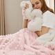 thumbnail image 1 of Manta de cama Sherpa Queen para invierno, 230 x 230 cm, color rosa, 1 of 7