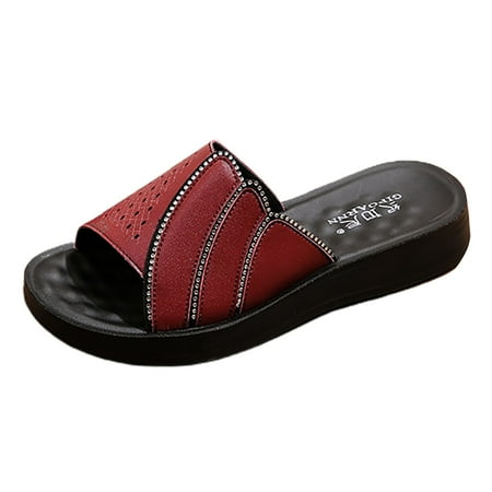 

PEASKJP Platform Sandals Women Open Toe Strappy Sandals for Women Sandals for Women Cute Sandals Summer Sandals for Women (Red 7.5)