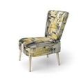 thumbnail image 3 of Designart "Intersecting Realities in Yellow and Grey II" Yellow Abstractions Upholstered Accent Chair - Modern Arm Chair For Bedroom, 3 of 7