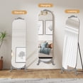 thumbnail image 6 of HLR 61.5"x 20" Full Length Mirror Arched Standing Floor Mirror Full Body Mirror, Silver, 6 of 7
