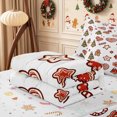 thumbnail image 5 of Erosebridal Cartoon Gingerbread Pattern Zipper Full Size Comforter Sets with Fitted Sheet and 2 Pillowcases,Sweet Christmas Zipper Bedding Set,White,Reversible, 5 of 7