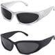 thumbnail image 1 of Gafas de Sol Envolventes milramtob Y2K Plateadas a la Moda, 1 of 6
