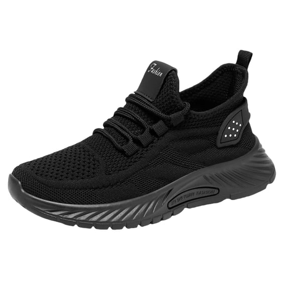 AUDeals Women’s Knit Mesh Slip On Sneakers Lightweight Breathable Low Top Running Tennis Shoes Casual Walking Shoes (Black, 7)