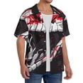 thumbnail image 2 of Gukieu Fierce Red Viper Graphic Art Print Men's Short-sleeved Shirts, Button-down Pocket Shirts, T-shirts, Beach Vacation Travel Summer Clothing-X-Large, 2 of 5
