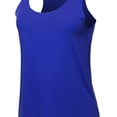 thumbnail image 4 of A2Y Women's Basic Solid Loose Fit Flowy Scoop Neck Racer Back Tank Top Ink Blue M, 4 of 5