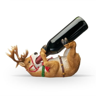 True Reindeer Polyresin Wine Bottle Holder Wine Decor for Kitchen Wine Rack