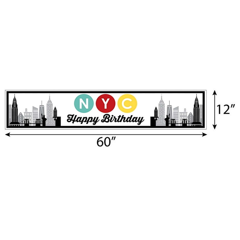 NYC Cityscape Party Banner - "Welcome To New York City" Bunting For New York Theme Decor