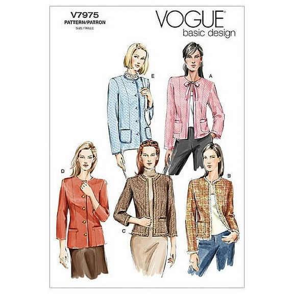 Vogue Pattern Misses' and Misses' Petite Jacket, D (12, 14, 16)
