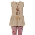 thumbnail image 4 of Little Girls Pant Set Velvet Hoodie Jacket Tank Top Floral Legging Pants Winter Set Burgundy 4 (J20KS99), 4 of 4