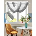 thumbnail image 3 of Waterfall Valances for Windows, Grey White Striped Kitchen Sheer Valance Curtains, Modern Abstract Art Aesthetics Rod Pocket Elegant Swag Valances for Living Room Bedroom, 47.2"x38.5", 2 Panel, 3 of 8