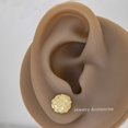 thumbnail image 4 of Nugget Stud Earrings - Yellow Gold Plated Sterling Silver Textured Chunky Studs - Hypoallergenic Minimalist Earrings for Men-Women 10mm, 4 of 6