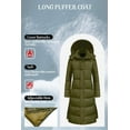 thumbnail image 5 of Chrisuno Womens Coats Winter Long Coat For Women Snowboard Puffer Jacket With Hood Women's Thickened Warm Insulated Down Parka Army Green L, 5 of 5