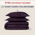 thumbnail image 2 of Kotton Culture 600TC 3Pc Pinch Pleated Duvet Cover Set 100% Egyptian Cotton (Plum, Twin), 2 of 4