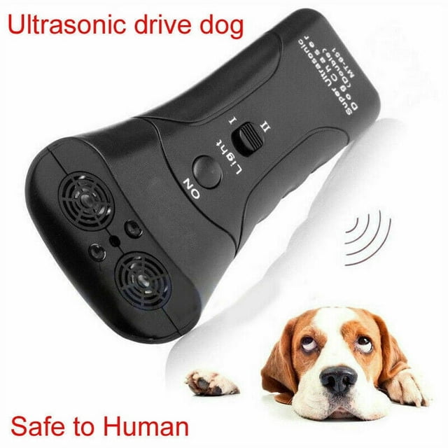 Handheld Dog Repellent LED Light Ultrasonic Dog Deterrent Bark Stopper + Good Behavior Dog Training