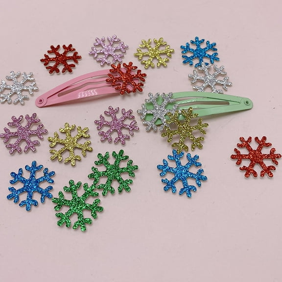 WRITWAA 60pcs Assorted Color Snowflake Applique Handcraft Accessories DIY Craft