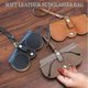 thumbnail image 2 of Soft Leather Sunglasses Bag, Leather Glasses Case Holder Portable Soft Leather Sunglasses Bag Slim Sunglasses Pouch(color: Orange Green Gray3pcs, 2 of 4