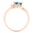 thumbnail image 4 of Three-Stone Engagement Ring for Women - 0.87ct Simulated Turquoise in 18K Rose Gold Promise Ring, 4 of 6