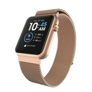 iTech Fusion 3 Unisex Adult Rectangular Smart Watch, Rose Gold, Mesh
