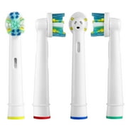 Replacement Brush Heads Compatible with Oral-B-Braun– Dual Clean - Pack of 4 Generic Electric Toothbrush Replacement Heads
