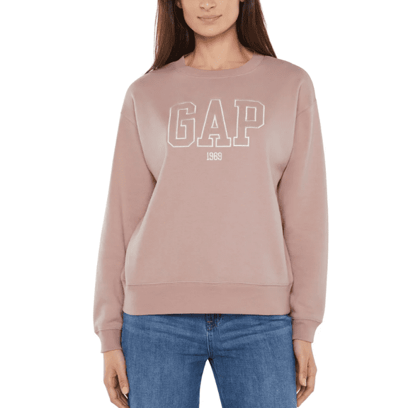 Gap Women's Logo Crewneck Sweatshirt Pink Large